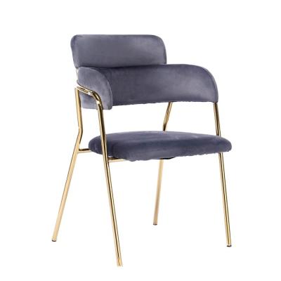 China (Other)Adjustable Chair Dining Chair Modern Restaurant Dining Leg Gold Velvet New Design Gray Dining Chair for sale