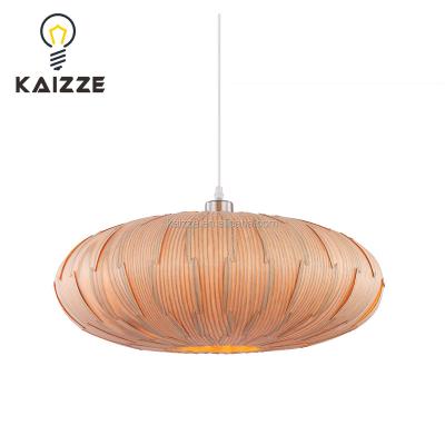 China Contemporary Modern Wood Pendant Lighting Large Hanging Chandelier Lamp Hotel Project Lamp for sale