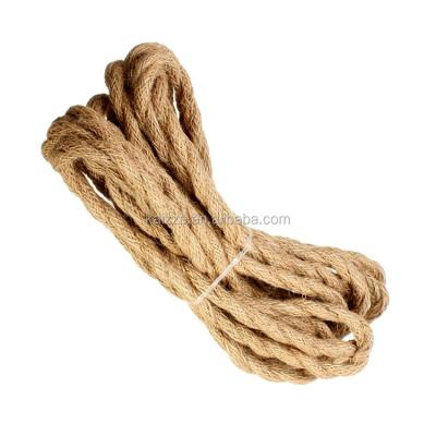 China Contemporary Vintage / Modern Style Decorative Hemp Rope Twisted Electrical Wire Braided Electrical Cable for sale