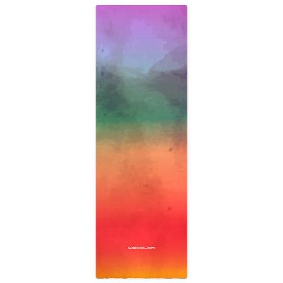 China Top Is Suede Bottom Is New Stretching Natural Rubber Full Color Sublimation Logo Printed Custom Eco Friendly Screen Printing Microfiber Folding Set Large Blanket Yoga Mat for sale