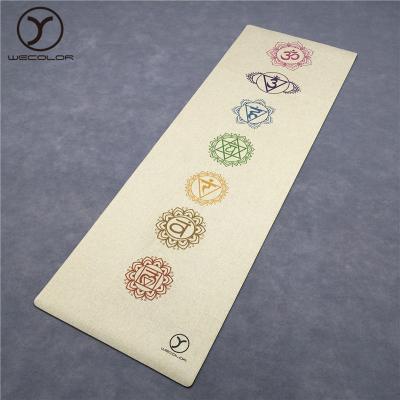 China Natural Rubber+Jute Wecolor Ready to Ship Seven Chakras Printed Natural Rubber Jute Yoga Mat for sale