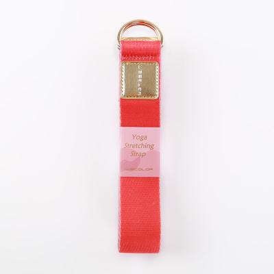 China Yoga& Wholesale High Quality Customized Pilates Logo OEM Printed Tan Label Length 183cm Yoga Pilates Stretch Leather Strap for sale