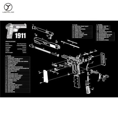 China Gun cleaning& preparing new custom gun 2016 AR-15 design, AK47, Glcok, 1911 gun cleaning mat for sale