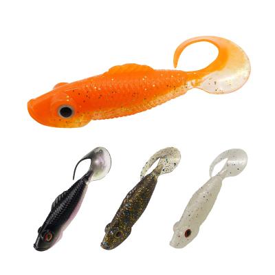 China ESFISHING PRO Wriggler 72mm 6pcs 5g Worm Fishing Soft Lure PR82 Rocket Bass Pike Rig Lures Tail Swimbait Big Bait for sale