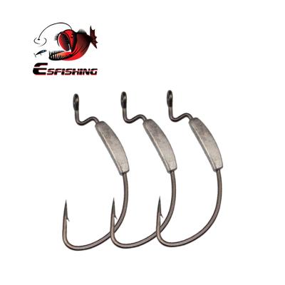 China ESFISHING High Tensile Carbon Steel Fishing Hook Netting Treble Wide Crank Hook For Fishing Lure Hooks For Saltwater for sale