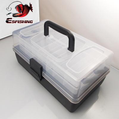 China PP ESFISHING Fishing Lure Box 27X15X14cm Layer Compartments Box Fishing Seat Box for sale