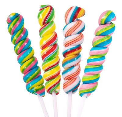 China Natural Twisty Rainbow Twirl Lollipop Candy Hard Candy for sale