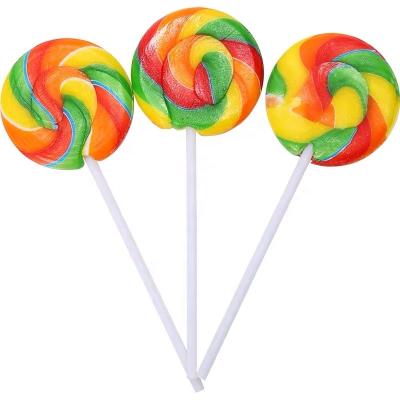 China Natural Round Swirl Rainbow Lollipop Twisty Candy KOSHER HALAL for sale