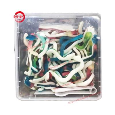 China Natural Snake Shaped To Freeze Candy Candy Gummy Chewy Sugar Free With Vitamins 800g 1000g Per Plastic Box for sale