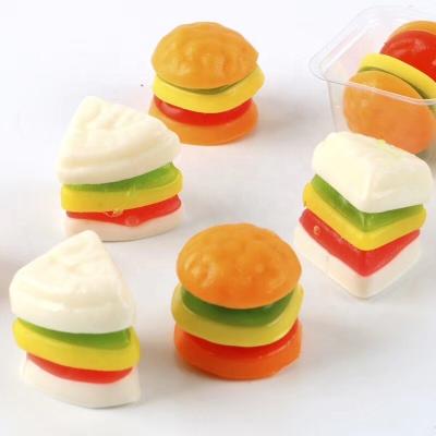 China Natural Halal Hot Dog Gummy Jelly Pizza Ice Cream Hamburger Sandwich Series Fruity Sweet Fast Food Candy for sale