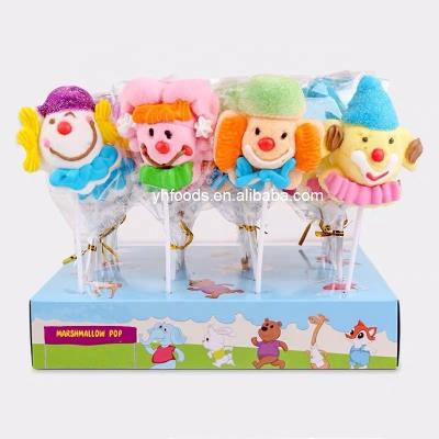 China Natural HALAL joker clown joker shape marshmallow pop lollipop candy for sale