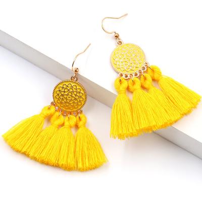 China Stock Free Shipping 2020 Best Selling Boho Tassel Earrings Women Color Tassel Earring For Women Fashion Jewelry for sale