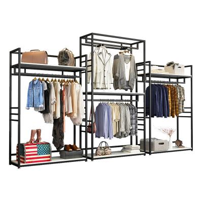 China Manufacturer Double Sided Clothing Store Display Rack Fast Delivery Clothes Racks Low MOQ Clothing Store Display Rack OEM ODM for sale