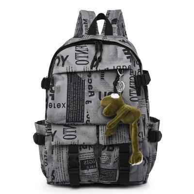 China Korean waterproof backpack men's graffiti leisure printing campus backpack fashion trend college student large capacity schoolbag for sale