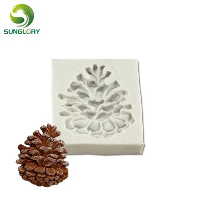 China Pinecone Silicone Cake Mold Pinecone Silicone Mold Viable Chocolate Candy Molds Gumpaste Mold Christmas Decoration Fondant Mold for sale