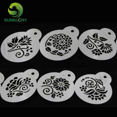 China 6PCS Viable Small Flowers Cake Stencil Cake Tools Fondant Decor Stencil Kitchen Cupcake Decorating Template Mold Baking Tools For Cakes for sale