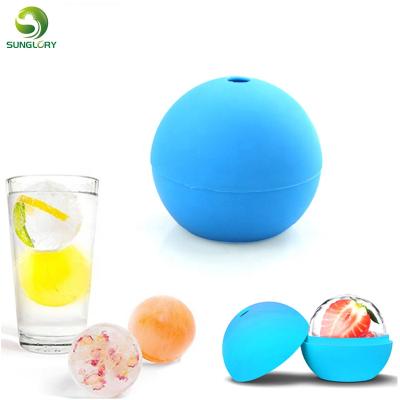 China Viable Ice Cream Maker Ice Ball Mold Whiskey Cocktail Silicone Sphere Round Ball Ice Cube Tray Maker Mold for Party Bar Kitchen Tools for sale