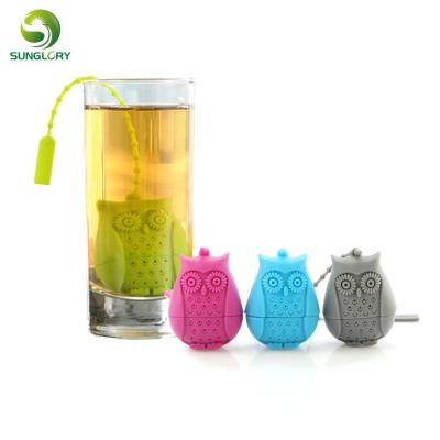 China Owl Silicone Tea Infuser Filter Tea Diffuser Strainer Portable Reusable Viable Loose Tea Leaf Herbal Tool Accessories Herbal Accessories for sale