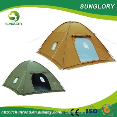 China Outdoor Khaki Fiberglass Large Family Camping Tent Canopy Dome Waterproof Saudi Arabia Tent for sale