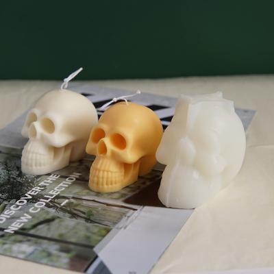 China Viable DIY Baking Head Halloween 3D Ghost Fondant Silicone Mold Aromatherapy Candle Mold Halloween Party Decorations for sale