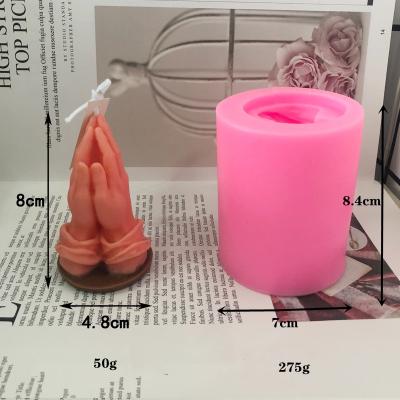 China Votive Candle Scented Candle Ornaments Soy Wax Material Soy Wax Material Modeling Mold DIY Votive Hands Combined Prayer And Blessing Candle Ornaments for sale