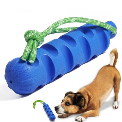 China Large Dog Bone Toys Durable IQ Training Rope Rubber Talking Squeaky Interactive Dog Chew Toys For For Aggressive Chewers for sale