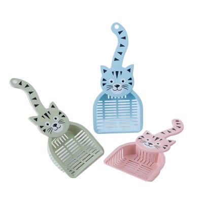 China Sustainable Eco Friendly Pet Supplies Cute Cat Litter Scoop Cleaning Product Plastic Kitten Poop Scooper for sale