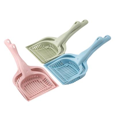 China Sustainable Seamstress Plastic Long Handle Shovel Pet Cat Cleaning Tray Litter Scoop Kitten Poon Scooper for sale