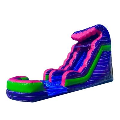 China Rental or home use colorful inflatable marble slide, purple inflatable water slide, nice inflatable wet slides for kids for sale