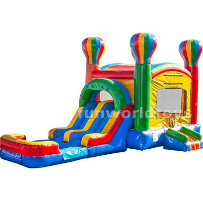 China Hot Commercial Rental Or Home Use Balloon Bounce House With Inflatable Slide Combo With Double Slide for sale