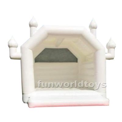 China Moonwalk Bouncy Wedding Rental or Home Use White Inflatable Bounce House Wedding Castle for Event for sale