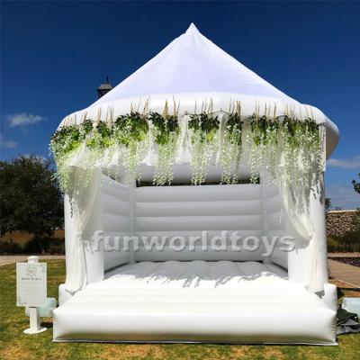 China Commercial rental or home inflatable white wedding wedding event use bouncy castle moonwalk/white bounce house for sale for sale