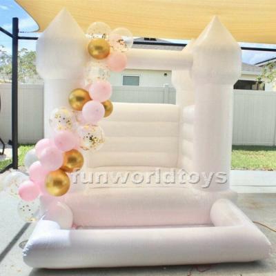 China Or Home Wedding Event House Moon Bounce House White Inflatable Bouncer Jumping Inflatable Bouncer Rental Use Customized for sale