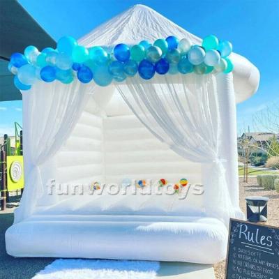 China White wedding use or home use PVC inflatable bouncy castle jumping kids bounce house China factory price for sale