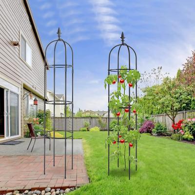 China Modern Black Green Lightweight Tower Obelisk Garden Trellis Plant Support for Trellis and Flower Racks for sale