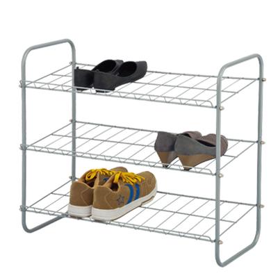 China Lightweight Convertible 3 Tiers Metal Shoe Shop Rack Small Home Furniture Storage for sale