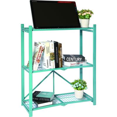 China New Portable Shelving Organization Shelving Unit Sustainable Folding Storage Rack Metal Design for sale