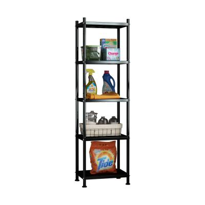 China Standing Type Metal Kitchen Shelf Organizer High Quality Durable Black Color Steel Rack for sale