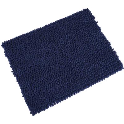 China Sustainable Navy Soft Microfiber Chenille Bath Blanket for sale