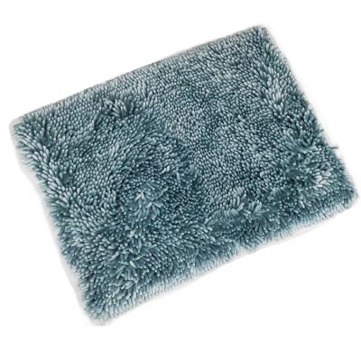 China Shaggy Carpet Designs Sustainable Polyester Chenille Fabrics Waterproof Upholstery Bath Mat for sale