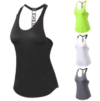 China Fitness High Elastic Women Yoga Back Cavity Quick Dry Tops Loose Round Neck Sleeveless Tank Top for sale