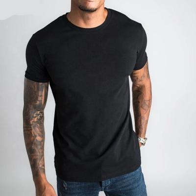 China New Men's Casual Anti-Shrink Sports Clothes Fitness Gym Wear Plain Tees Gym Bamboo Fitted Custom Men's T-Shirt for sale