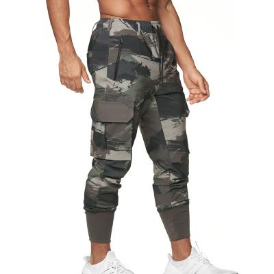 China Anti-Wrinkle Mens Gym Clothes Fitness Quick Dry Mens Sports Sweatspant Polyester Gym Camouflage Track Pants for sale