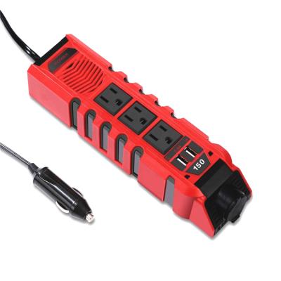 China Customizable Car Inverter 12V to 110V 150W Power Converter and USB Port 241*63*47mm for sale