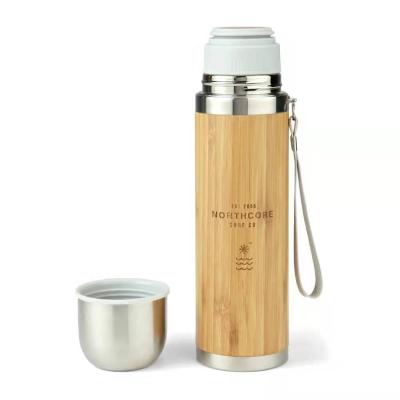 China MIKENDA Bamboo Mug 350ml Thermos Cup 304 Minimalist Creative Bamboo Wood Grain Stainless Steel Wood Grain for sale