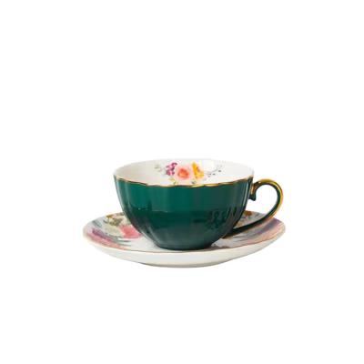 China Wholesale PORTABLE Custom Ceramic Cup Saucer Coffee Tea Cup Saucer Metal Base Creative Sets for sale