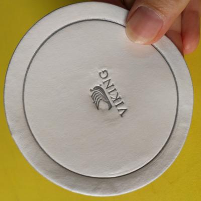 China Promotional Disposable Absorbent Embossing Sustainable Logo Tissue Paper Coaster Tissue Paper Coaster for sale