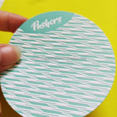 China Sustainable Embossed Logo Tissue Paper Coaster 9cm Diameter Hotel Use Paper Coaster Widely for sale