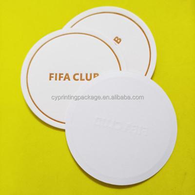 China Sustainable Hotel Widely Use Custom Paper Coaster Logo Tissue Paper Coaster 9cm Diameter for sale