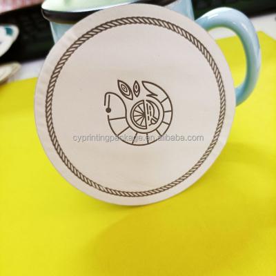 China Sustainable tissue paper coaster+paper card with custom wax logo tissue paper coaster 9cm diameter for sale